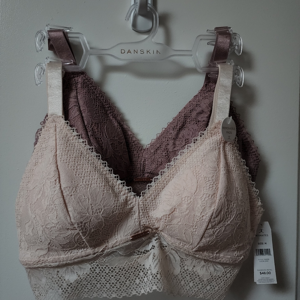 2 Pack Medium Danskin Lace Bralettes